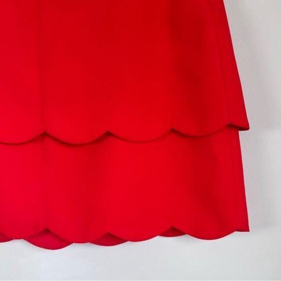 CeCe by Cynthia Steffens Scalloped Hem Mini Skirt in Red - 10 - Picture 4 of 6